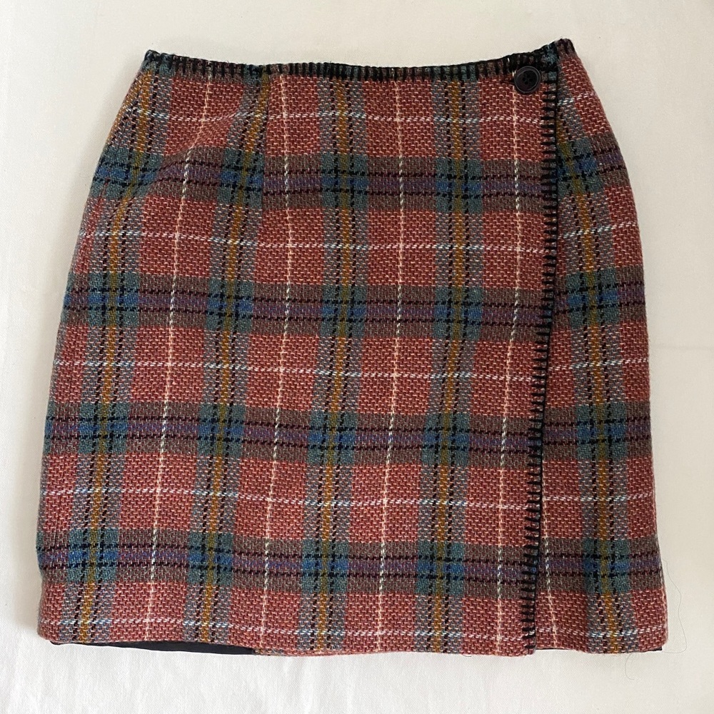 The Limited Wool Blend Mini Wrap Skirt Made In Italy